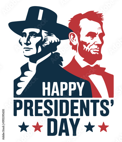 George Washington and Abraham Lincoln Presidents Day Illustration