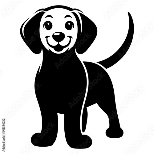 black labrador puppy vector