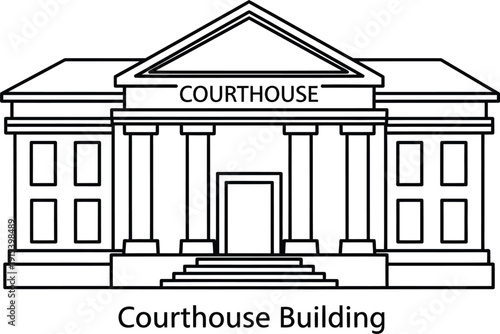 Courthouse building illustration