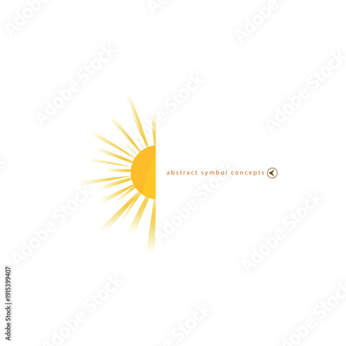 White vector background with sun icon for weather design	
