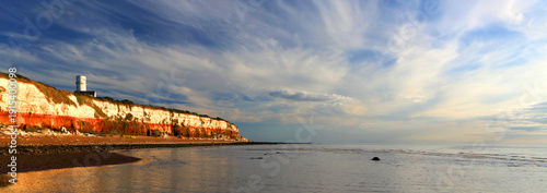 Hunstanton Cliffs (Cretaceous chalk and carstone), Hunstanton, Norfolk, England, UK