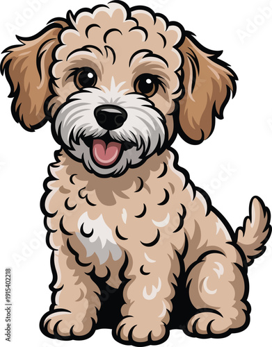 Cute cartoon a illustrator vector Schnoodle