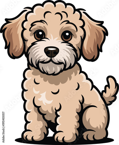 Cute cartoon a illustrator vector Schnoodle