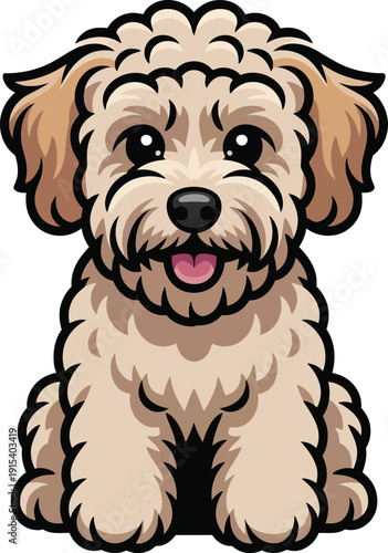Cute cartoon a illustrator vector Schnoodle