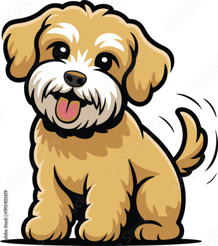 Cute cartoon a illustrator vector Schnoodle