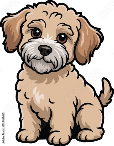 Cute cartoon a illustrator vector Schnoodle