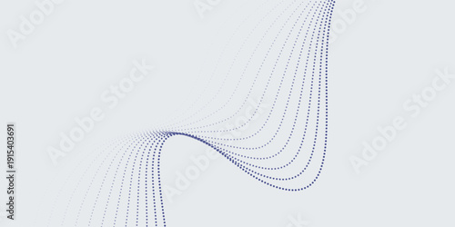 Wave line of flowing particles abstract vector background, smooth curvy shape dots fluid array. wallpaer neutral good nice art