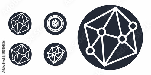 A collection of intricate geometric patterns and designs in black and white Vector