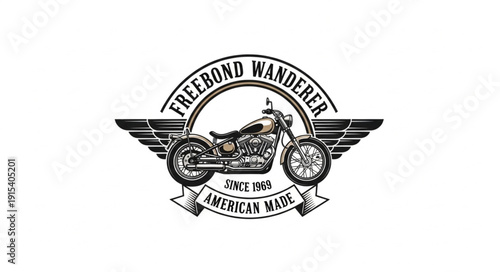 Black and White Motorcycle Emblem.