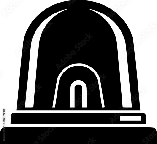 emergency siren icon silhouette line art vector illustration with a white background
