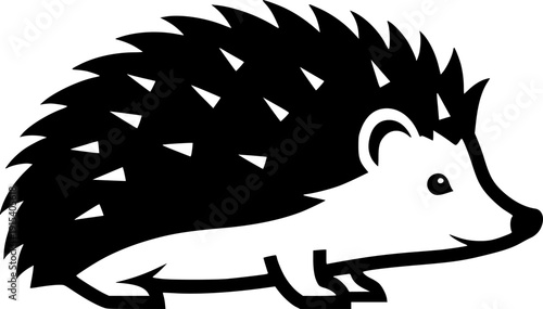 hedgehog silhouette line art vector illustration with a white background
