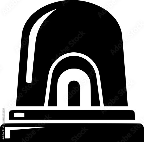 emergency siren icon silhouette line art vector illustration with a white background
