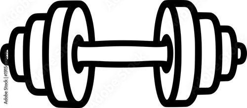 dumbbell silhouette line art vector illustration with a white background
