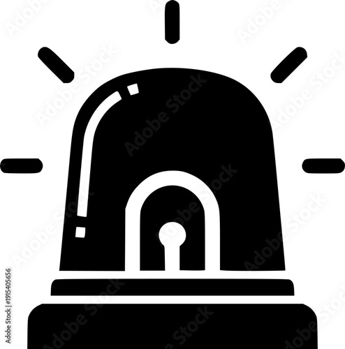 emergency siren icon silhouette line art vector illustration with a white background
