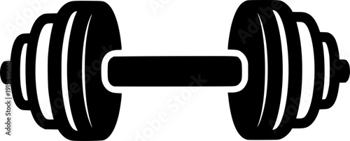 dumbbell silhouette line art vector illustration with a white background
