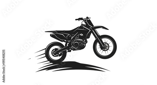Black Dirt Bike Illustration.