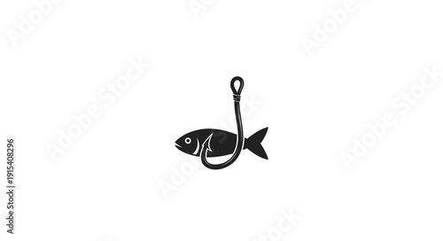 Black Fish Pendant Jewelry Illustration.