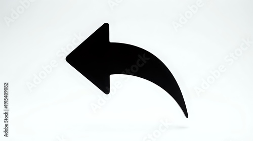Free Download Black curved arrow pointing left on white background isolated for graphic design and user interface elements. - GFXLoad