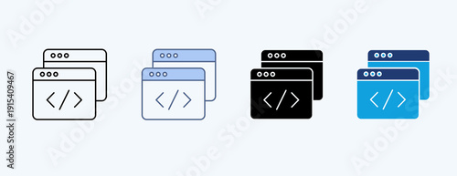 Programming Multiple Icon Illustration Vector