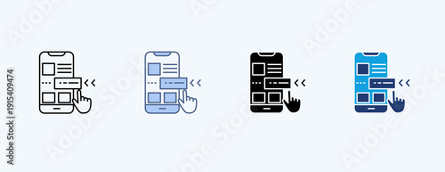 Mobile Web Multiple Icon Illustration Vector