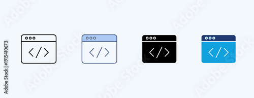 Coding Multiple Icon Illustration Vector