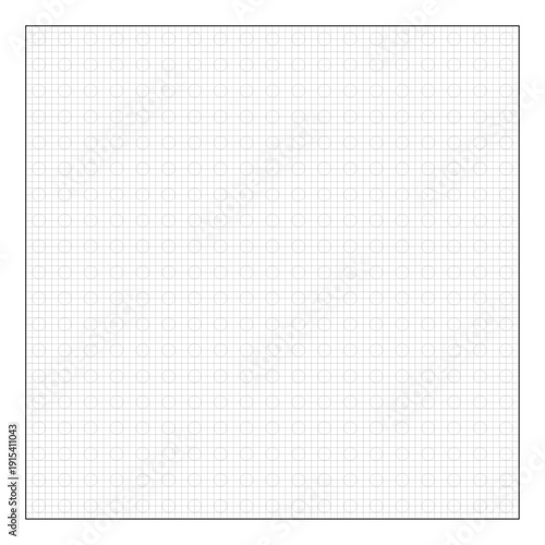 Square And Circle sheet with fine grid markings for drawing. Simple black and white vector isolated on white background