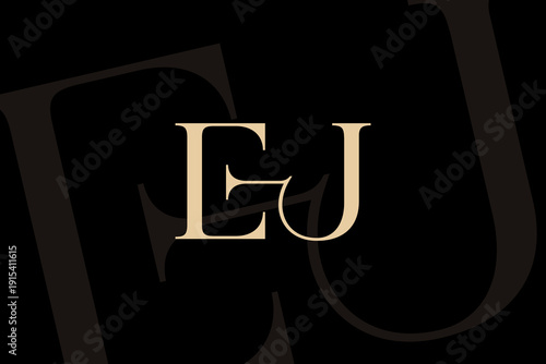 Fotografie EJ or JE letter logo icon design