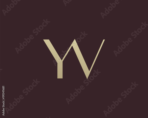 YV letter logo icon design. Classic style luxury initials monogram.
