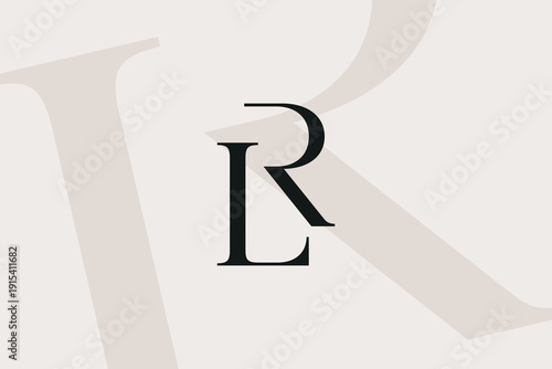 RL or LR letter logo icon design. Classic style luxury initials monogram.