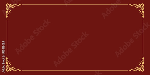 Photography Decorative red background with ornate golden border illustration