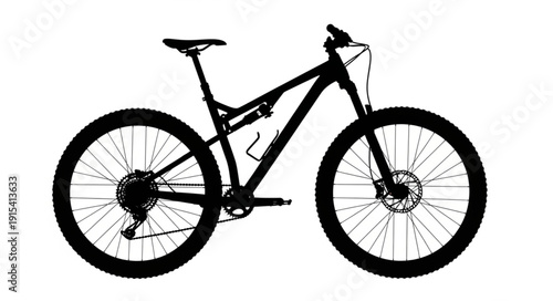 Black Mountain Bike Illustration.
