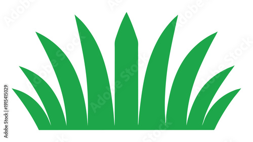 Vibrant Green Grass Blades Icon - A Bold and Flat Illustration