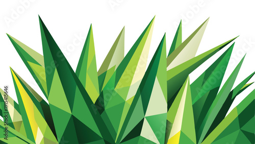 Abstract Geometric Greenery Low Poly Background Illustration - Modern Nature Inspired Digital Art with Triangles and Polygons