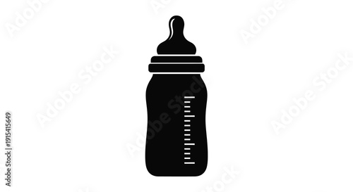 A simple black silhouette of a baby bottle showcasing a classic design and form silhouette high quality professional