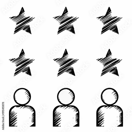 Three people standing under a sky filled with stars Vector