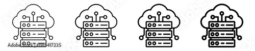 Cloud Server  Icon Set Different Style Collection