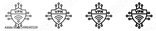Vpn Connection  Icon Set Different Style Collection