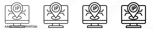Ip Address  Icon Set Different Style Collection