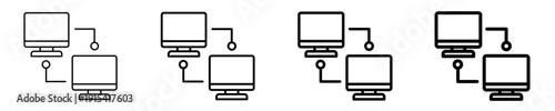 Computer Network  Icon Set Different Style Collection