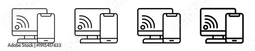 Wi-Fi Connection  Icon Set Different Style Collection