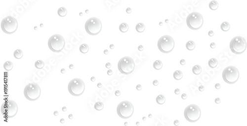 Realistic transparent water drops on isolated background
