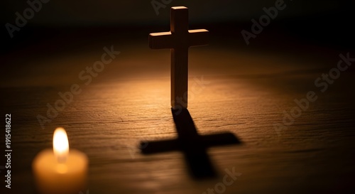 Good friday reflection a solemn christian crucifix and candle