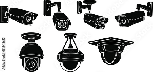 Modern security camera surveillance system Vector