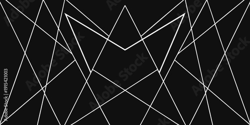Abstract white lines intersecting on a black background creating a geometric pattern design