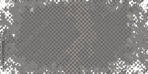 Abstract distressed frame with chipped edges and a gray checkered background texture