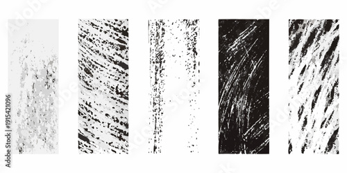 Abstract vertical stripes with varying textures and grayscale tones create a unique design