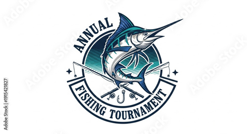 Blue Marlin Fishing Tournament Logo.