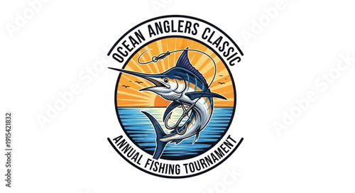 Blue Marlin Fishing Tournament Logo.