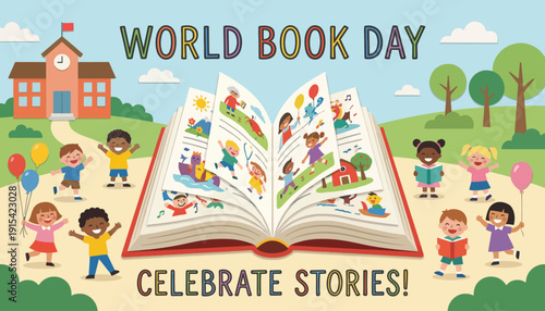 Children celebrate world book day with stories