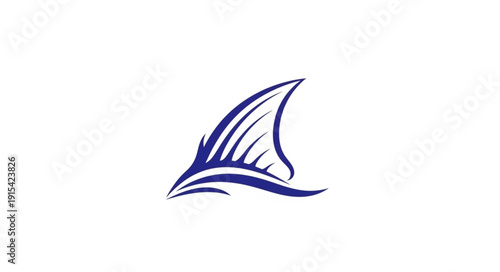 Blue Shark Fin Illustration Design.